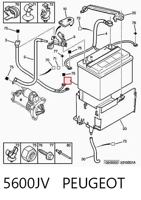 Bateria recarregável (PILHA) 5600JV Peugeot/Citroen