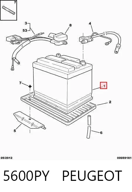 Bateria recarregável (PILHA) 5600PY Peugeot/Citroen