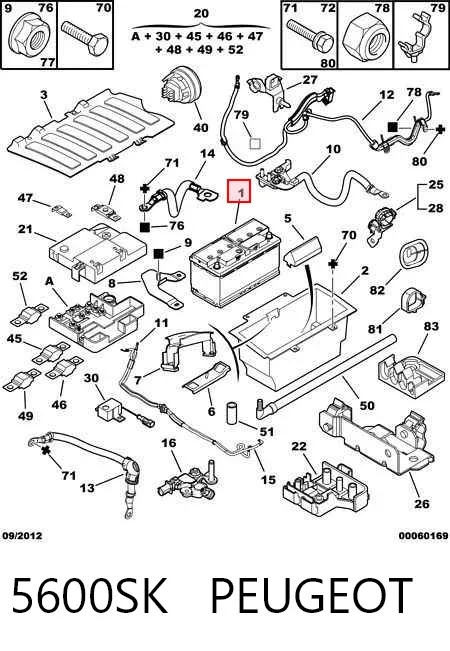Bateria recarregável (PILHA) 5600SK Peugeot/Citroen