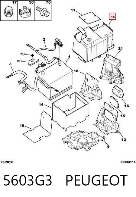 Tampa de bateria recarregável (PILHA) 5603G3 Peugeot/Citroen