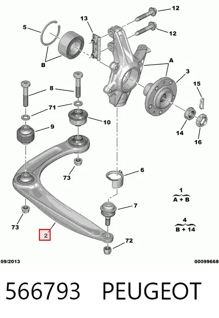 Braço oscilante inferior esquerdo de suspensão dianteira 566793 Peugeot/Citroen