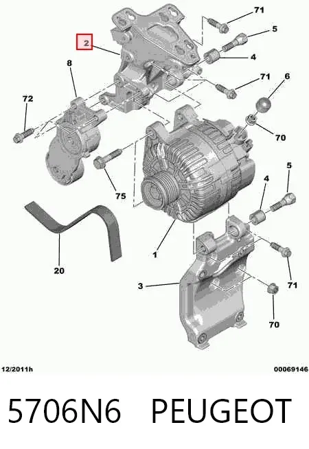 Consola do gerador Citroen C4 I