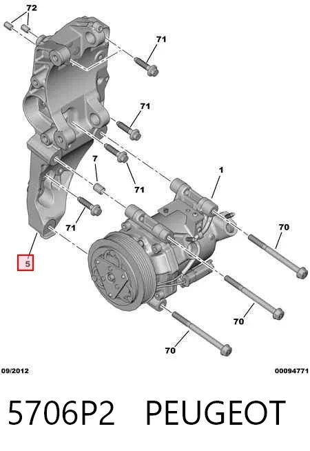 Consola do gerador 5706P2 Peugeot/Citroen