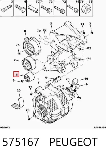 Rolo parasita da correia de transmissão 575167 Peugeot/Citroen