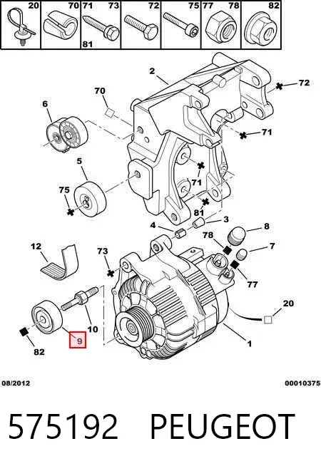 Rolo parasita da correia de transmissão 575192 Peugeot/Citroen