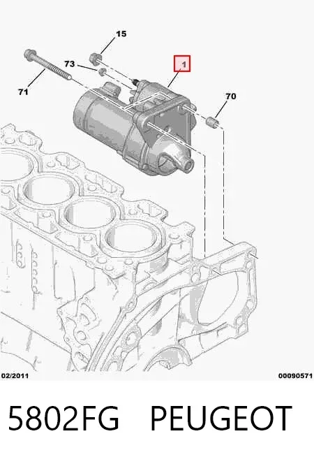 Motor de arranco 5802FG Peugeot/Citroen