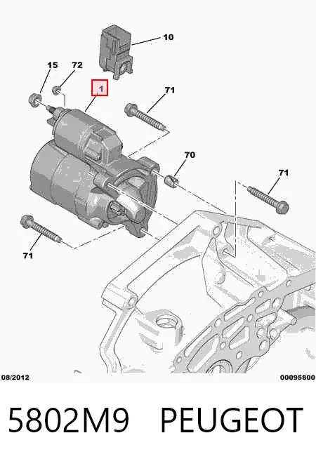 Motor de arranco 5802M9 Peugeot/Citroen