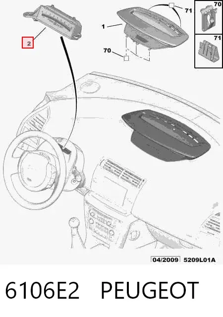 Painel de instrumentos (quadro de instrumentos) 6106E2 Peugeot/Citroen
