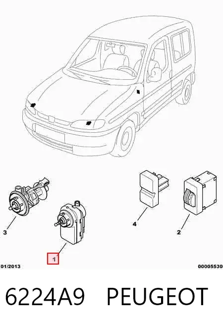 Corretor da luz 6224A9 Peugeot/Citroen