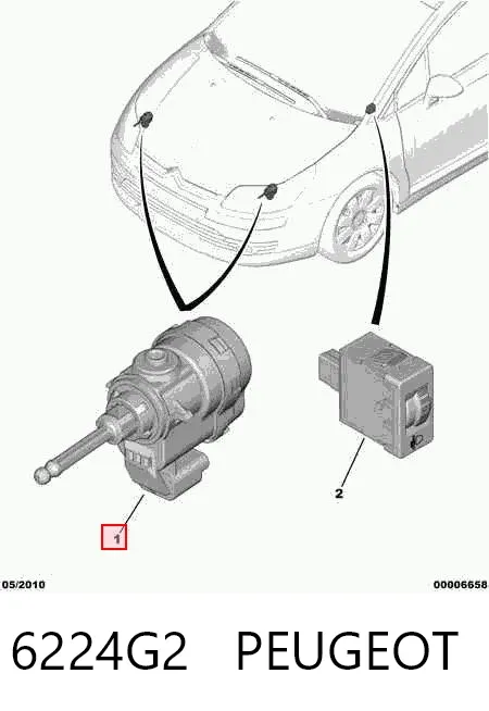 Corretor da luz 6224G2 Peugeot/Citroen