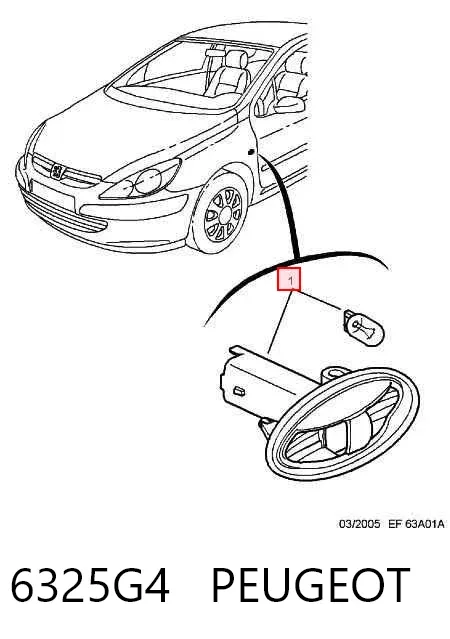 Luz intermitente no pára-lama 6325G4 Peugeot/Citroen