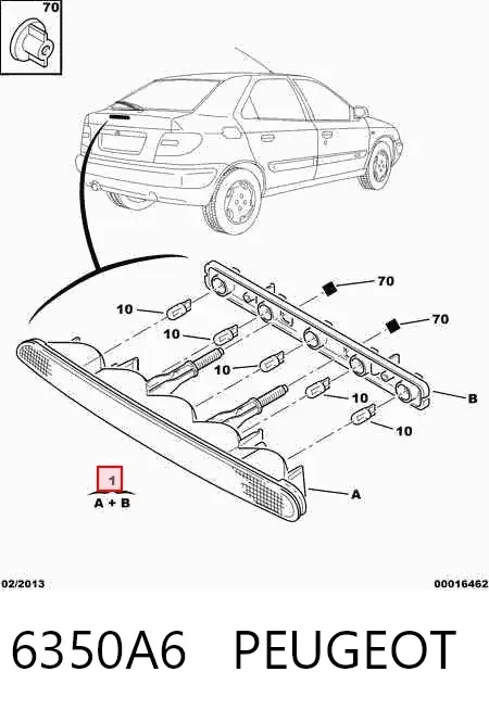 Sinal de parada traseiro adicional 6350A6 Peugeot/Citroen