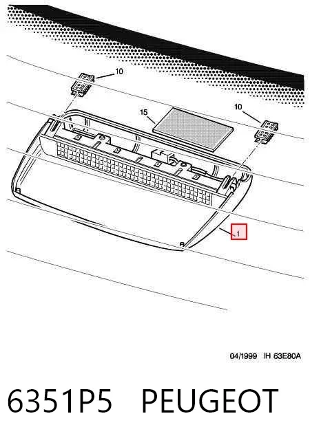 Sinal de parada traseiro adicional 6351P5 Peugeot/Citroen