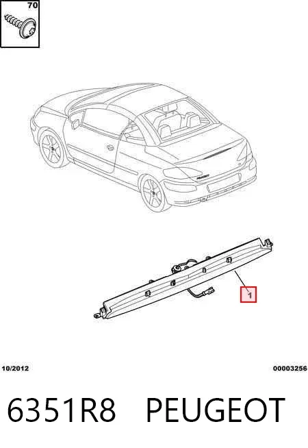 Sinal de parada traseiro adicional Peugeot 307 CC