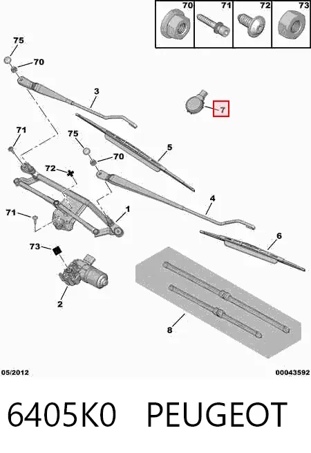 Sensor de chuva 6405K0 Peugeot/Citroen