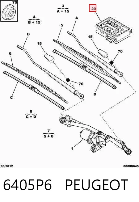 Sensor de chuva 6405P6 Peugeot/Citroen