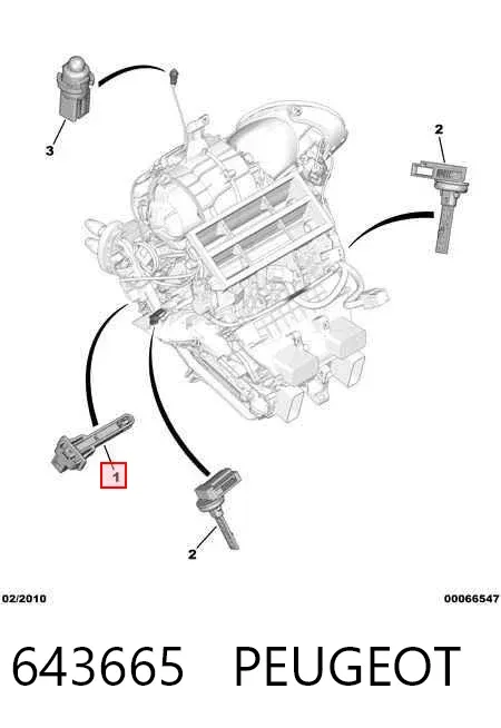 Sensor de temperatura do vaporizador 643665 Peugeot/Citroen