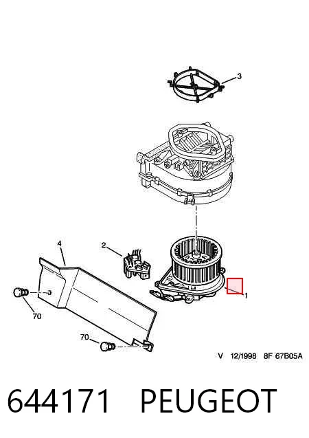 Motor de ventilador de forno (de aquecedor de salão) 644171 Peugeot/Citroen