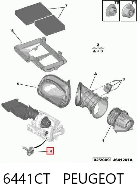 Resistor (resistência) de ventilador de forno (de aquecedor de salão) 6441CT Peugeot/Citroen
