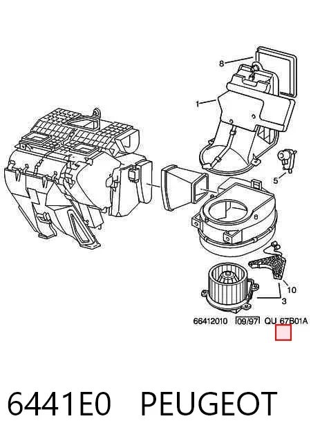 Motor de ventilador de forno (de aquecedor de salão) 6441E0 Peugeot/Citroen