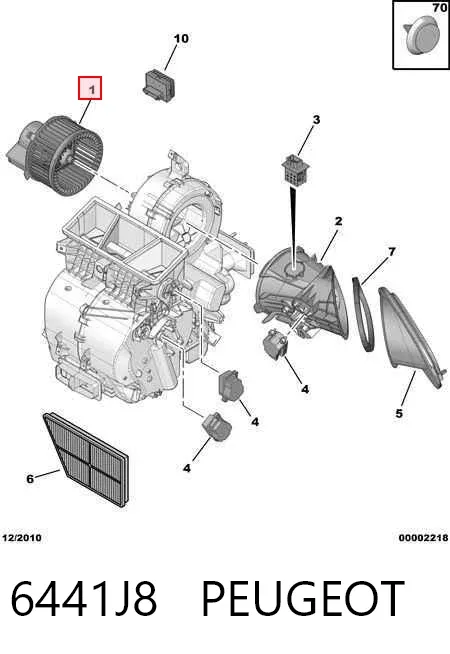 Motor de ventilador de forno (de aquecedor de salão) 6441J8 Peugeot/Citroen