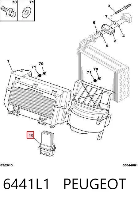 Resistor (resistência) de ventilador de forno (de aquecedor de salão) 6441L1 Peugeot/Citroen