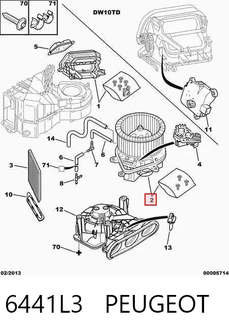 Motor de ventilador de forno (de aquecedor de salão) 6441L3 Peugeot/Citroen