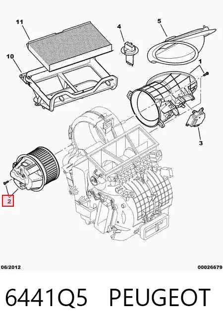 Motor de ventilador de forno (de aquecedor de salão) 6441Q5 Peugeot/Citroen