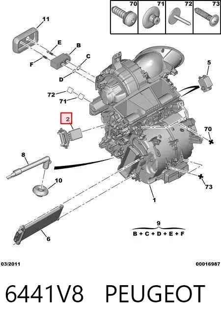 Resistor (resistência) de ventilador de forno (de aquecedor de salão) 6441V8 Peugeot/Citroen