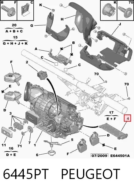 Aquecedor elétrico de ar do sistema de calefacção de salão 6445PT Peugeot/Citroen