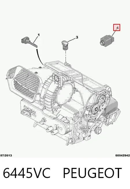 Sensor de temperatura de ar no salão 6445VC Peugeot/Citroen