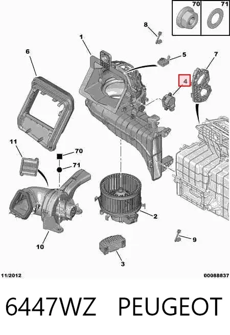 Acionamento de comporta de forno Peugeot Expert VF