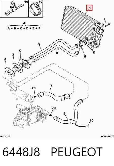 Radiador de forno (de aquecedor) 6448J8 Peugeot/Citroen