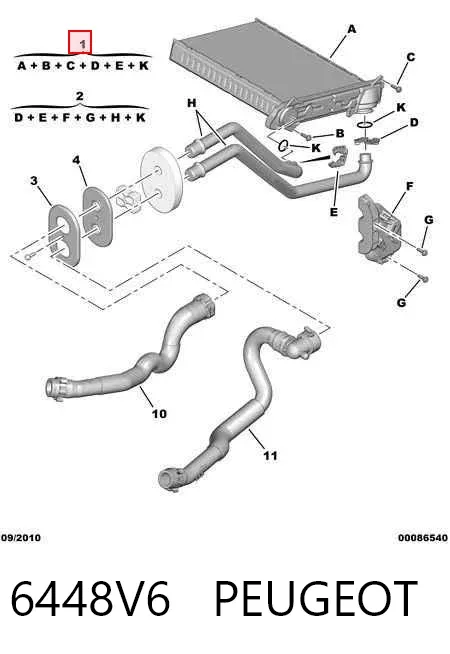 Radiador de forno (de aquecedor) 6448V6 Peugeot/Citroen
