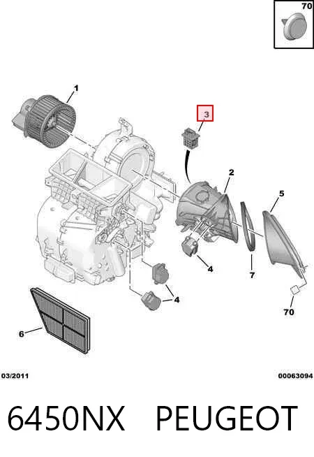 Resistor (resistência) de ventilador de forno (de aquecedor de salão) 6450NX Peugeot/Citroen