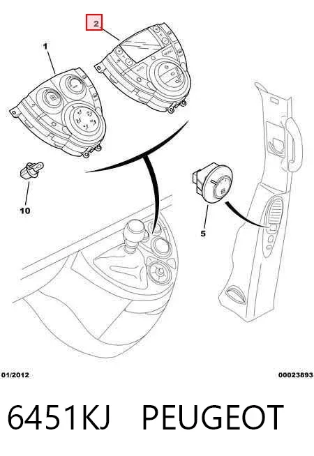 Unidade de controlo dos modos de aquecimento/condicionamento Peugeot 807 E