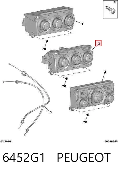 Unidade de controlo dos modos de aquecimento/condicionamento 6452G1 Peugeot/Citroen