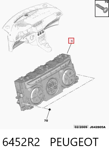 Unidade de controlo dos modos de aquecimento/condicionamento Citroen C3 II