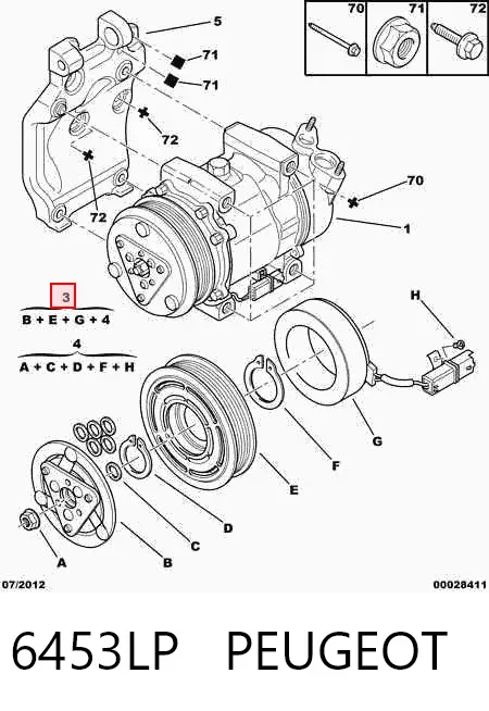 Acoplamento (bobina magnética) do compressor de aparelho de ar condicionado 6453LP Peugeot/Citroen