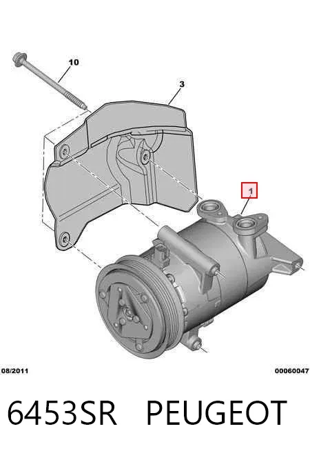 Compressor de aparelho de ar condicionado 6453SR Peugeot/Citroen