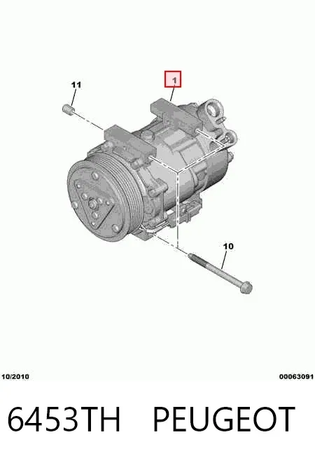 Compressor de aparelho de ar condicionado 6453TH Peugeot/Citroen
