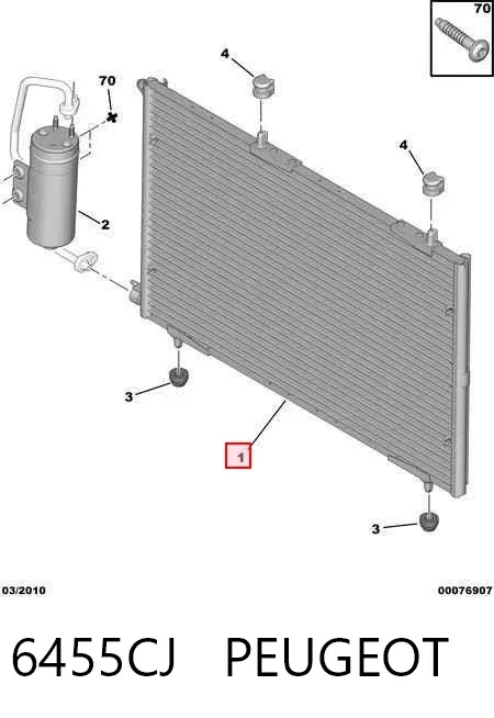 Radiador de aparelho de ar condicionado 6455CJ Peugeot/Citroen