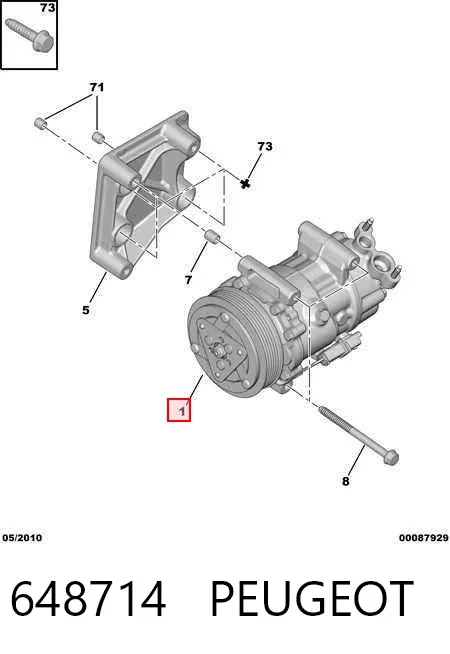Compressor de aparelho de ar condicionado 648714 Peugeot/Citroen