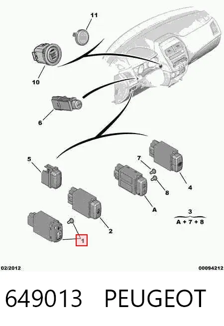 Unidade de controlo de iluminação 649013 Peugeot/Citroen