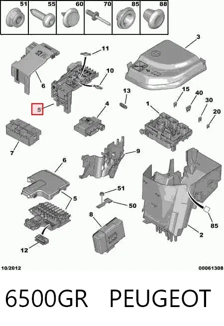 Unidade de dispositivos de segurança 6500GR Peugeot/Citroen