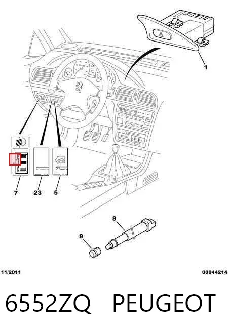 Botão de ativação do sinal de emergência Peugeot 406 8B
