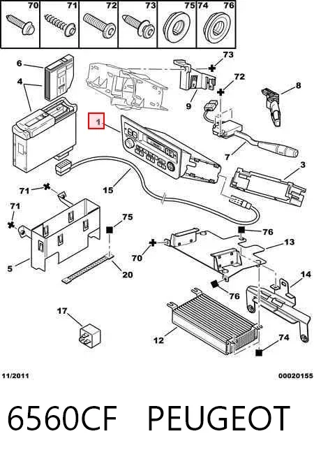 Aparelhagem de som (rádio AM/FM) Peugeot 406 8B