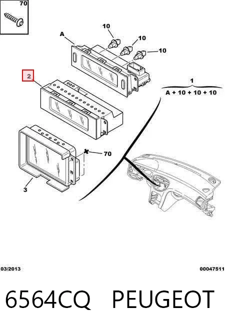 Mostrador multifuncional 6564CQ Peugeot/Citroen
