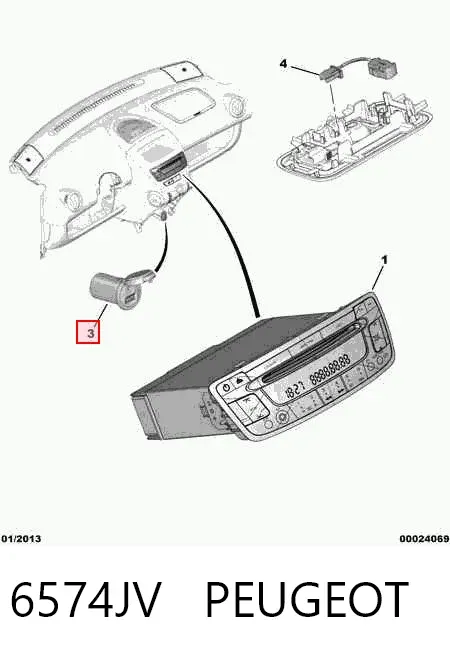 Concentrador USB 6574JV Peugeot/Citroen