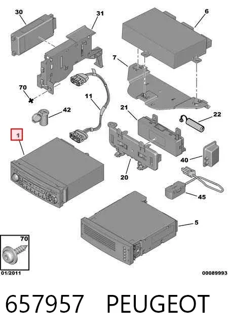 Aparelhagem de som (rádio AM/FM) Peugeot 308 I